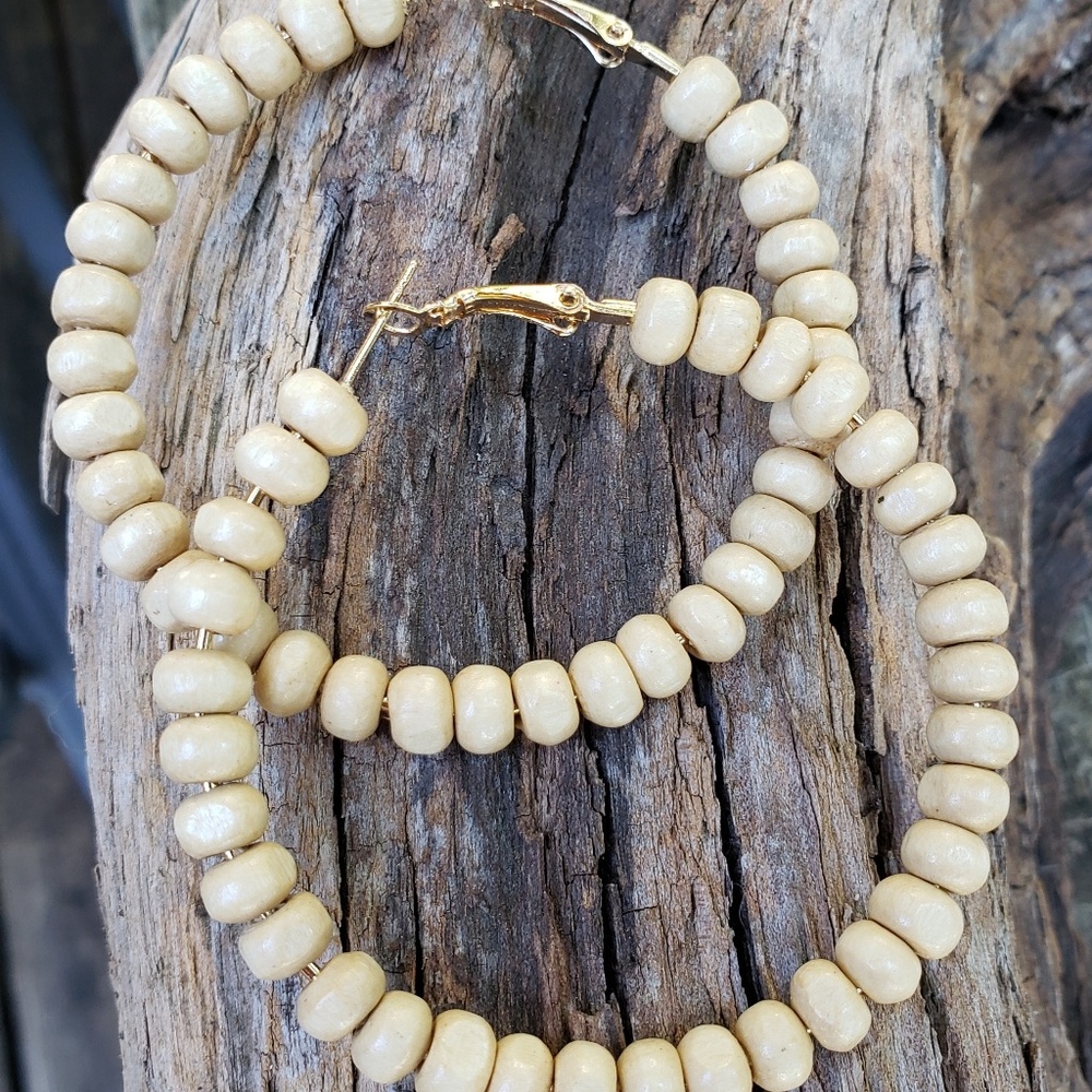 Wooden Hoop Earrings